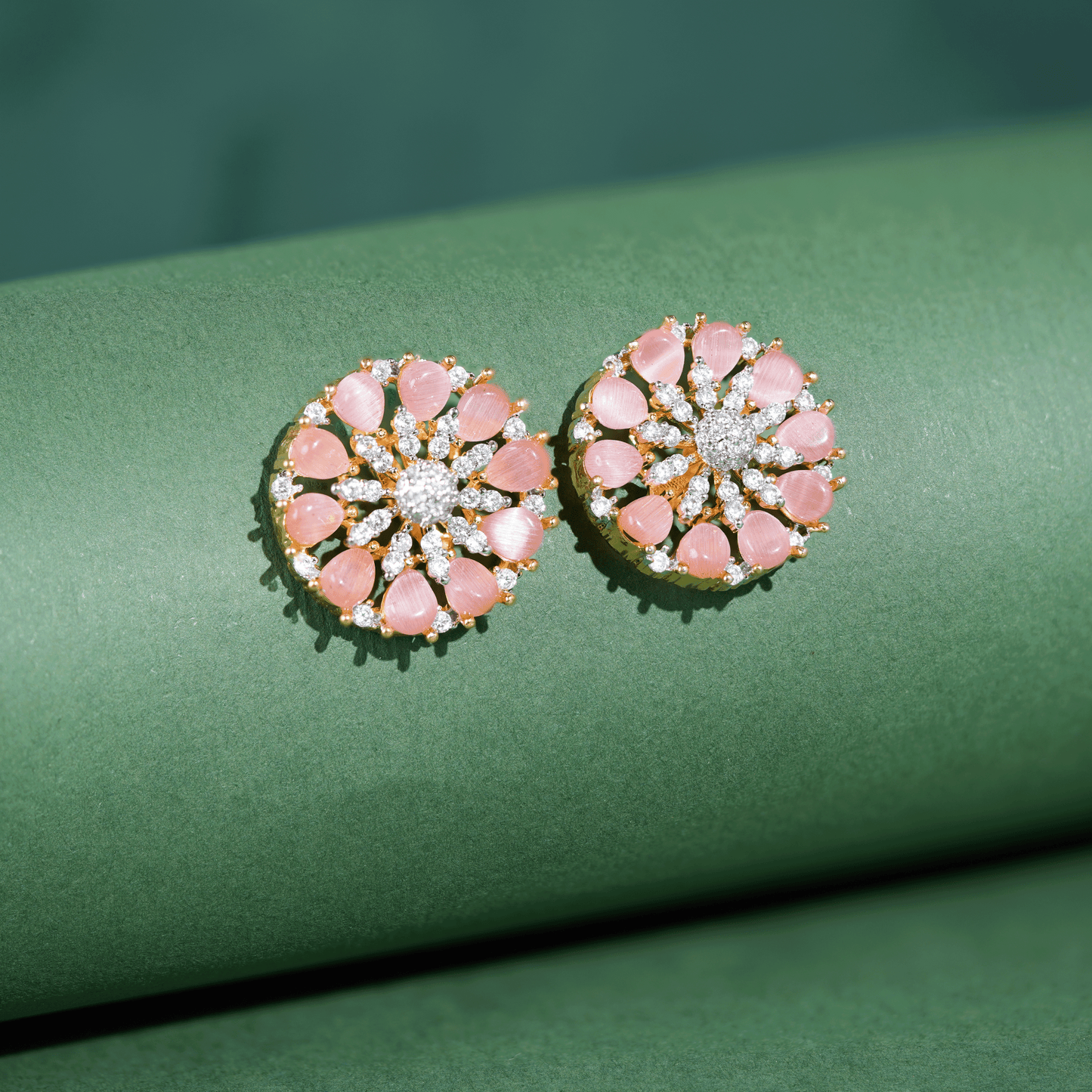 Blush Radiance Floral Earrings
