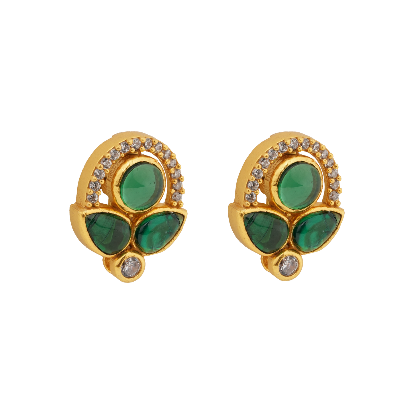 Mayura Emerald Cluster Studs