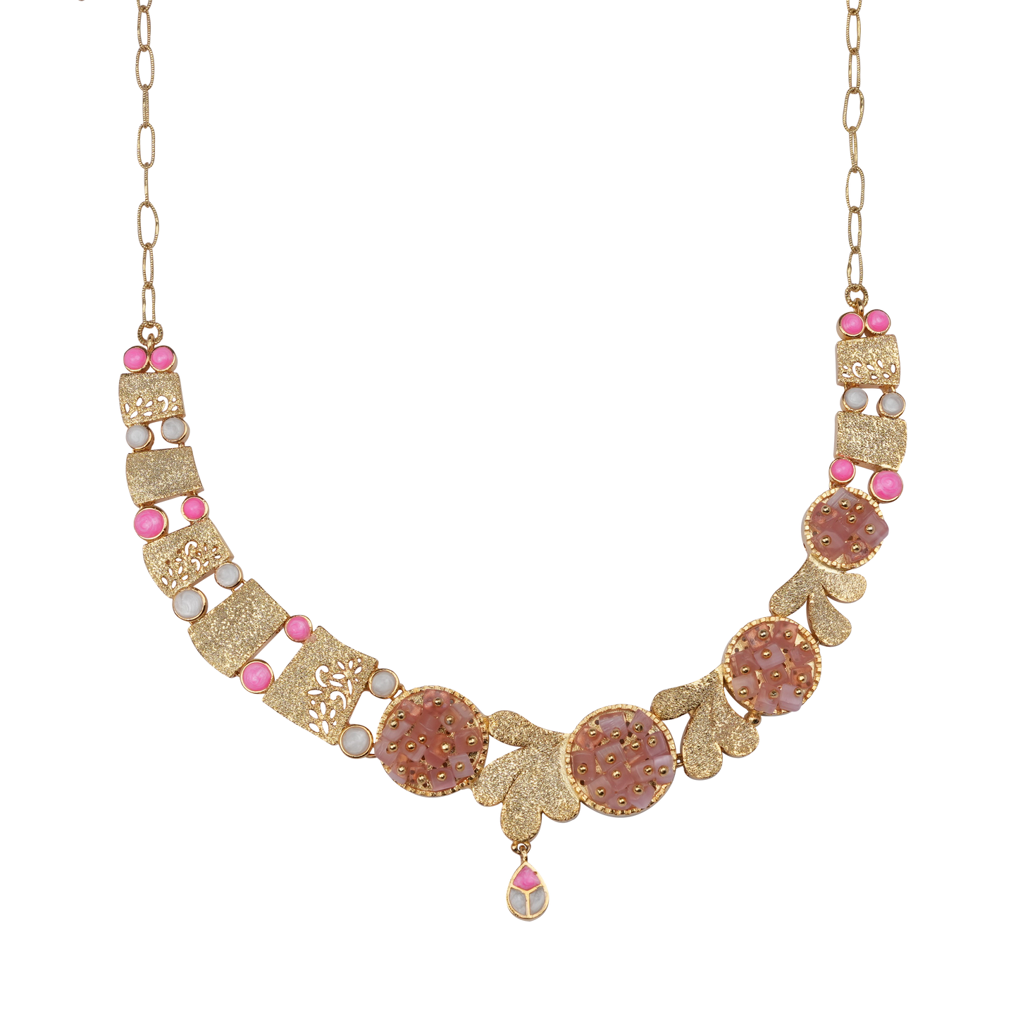 Rosé Mosaic Charm Necklace