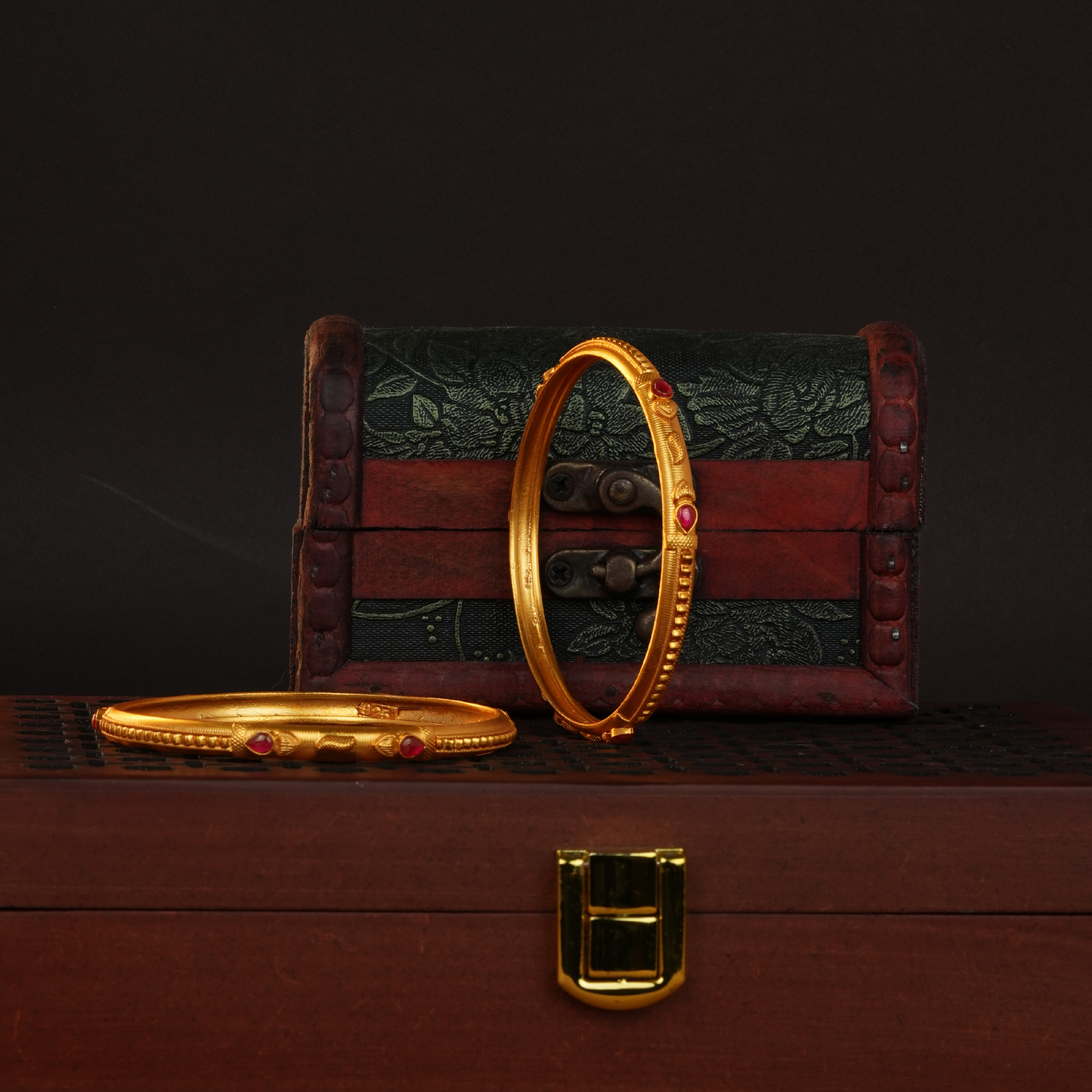Ruby Leaf Harmony Bangle