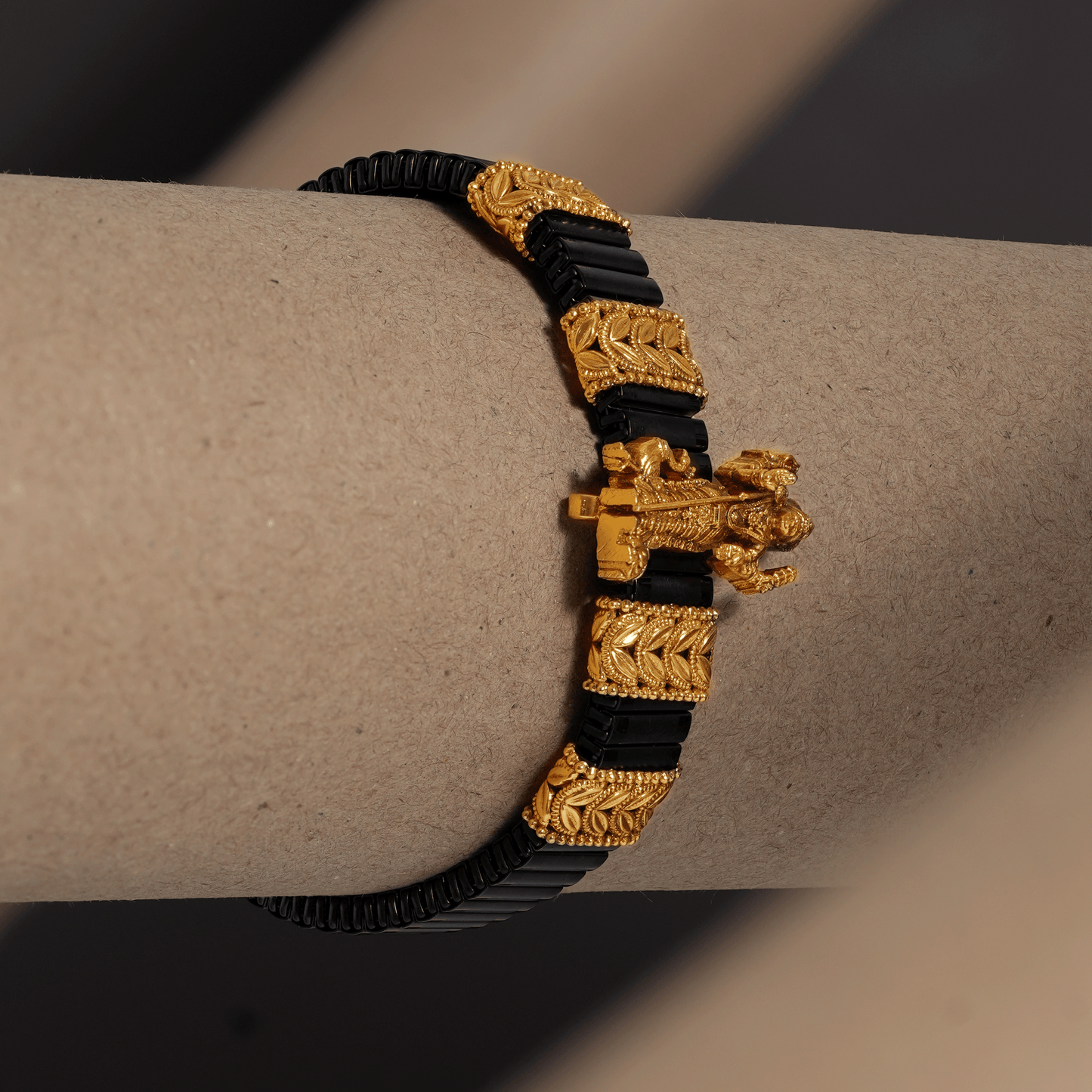 Divine Shakti Kada with Antique Gold Goddess Durga Motif