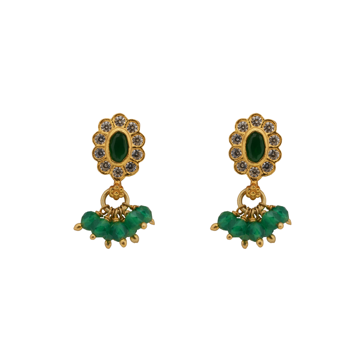 Emerald Blossom Drop Earrings