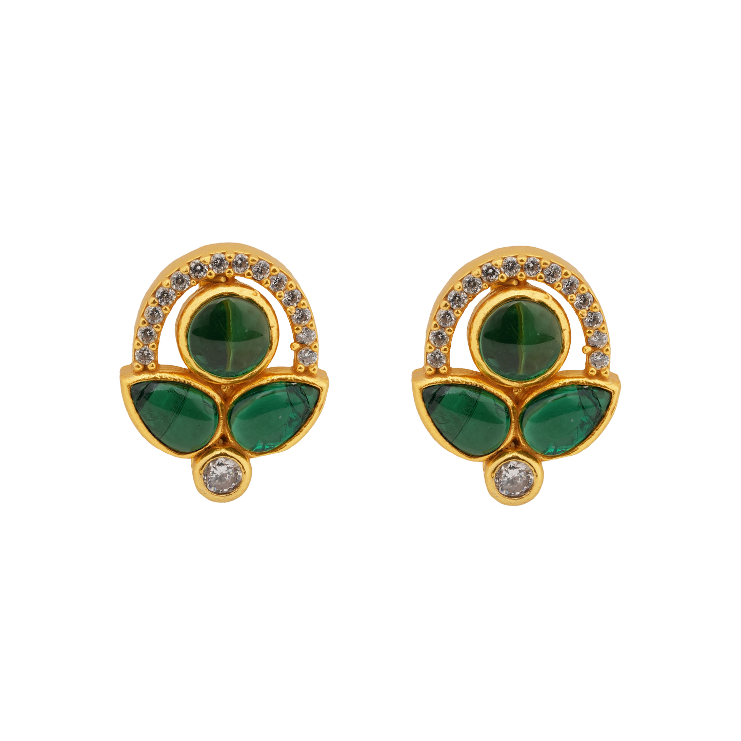 Mayura Emerald Cluster Studs