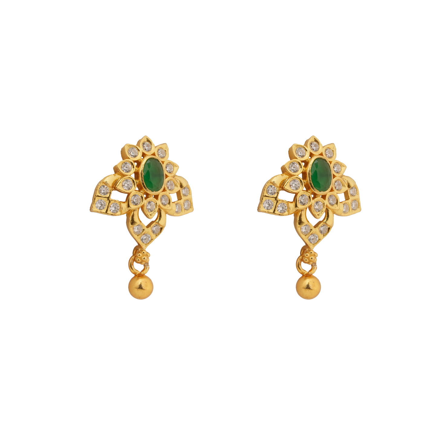 Emerald Bloom Antique Drop Studs