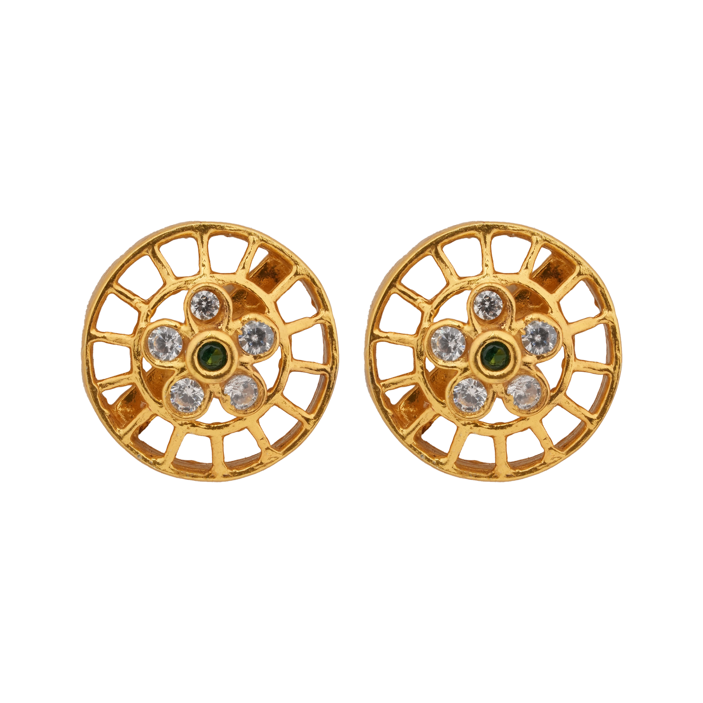 Golden Lattice Radiant Studs