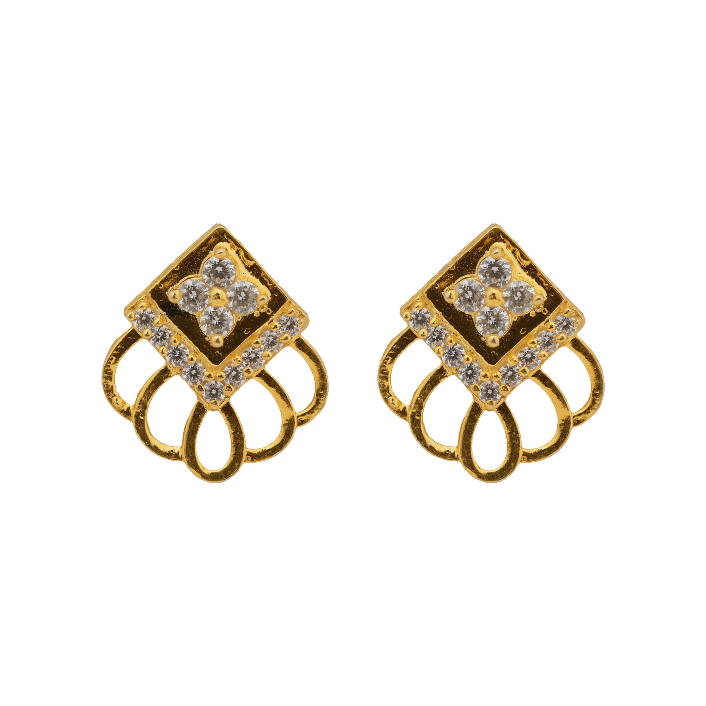 Art Deco Diamond Crest Studs