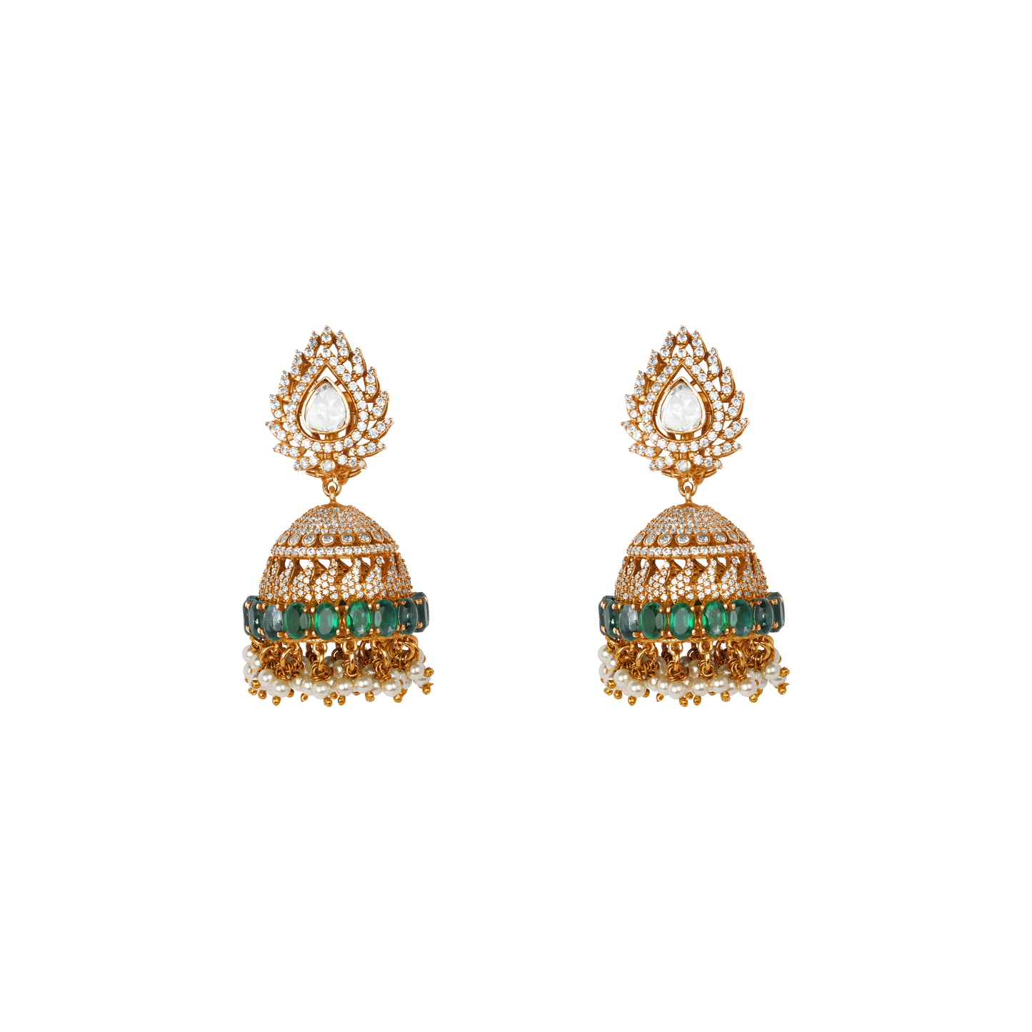Maharani Emerald Crown Jhumka