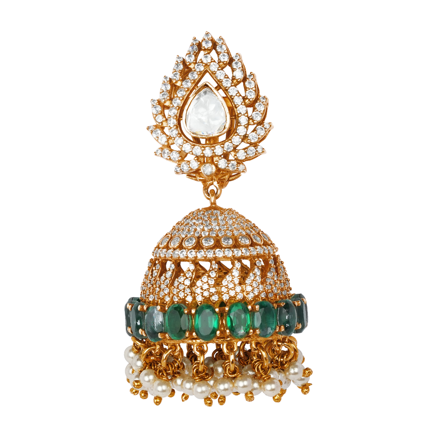 Maharani Emerald Crown Jhumka