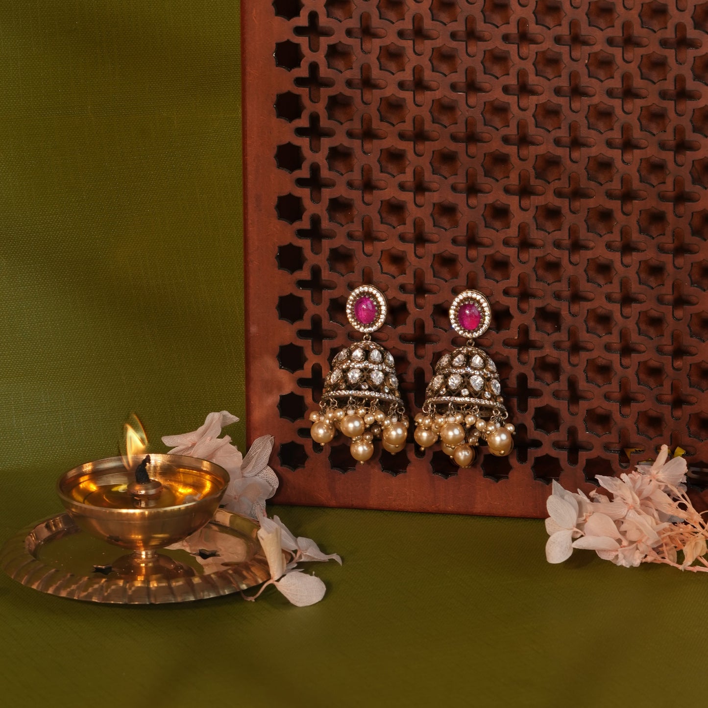 Royal Rouge Kundan Jhumka