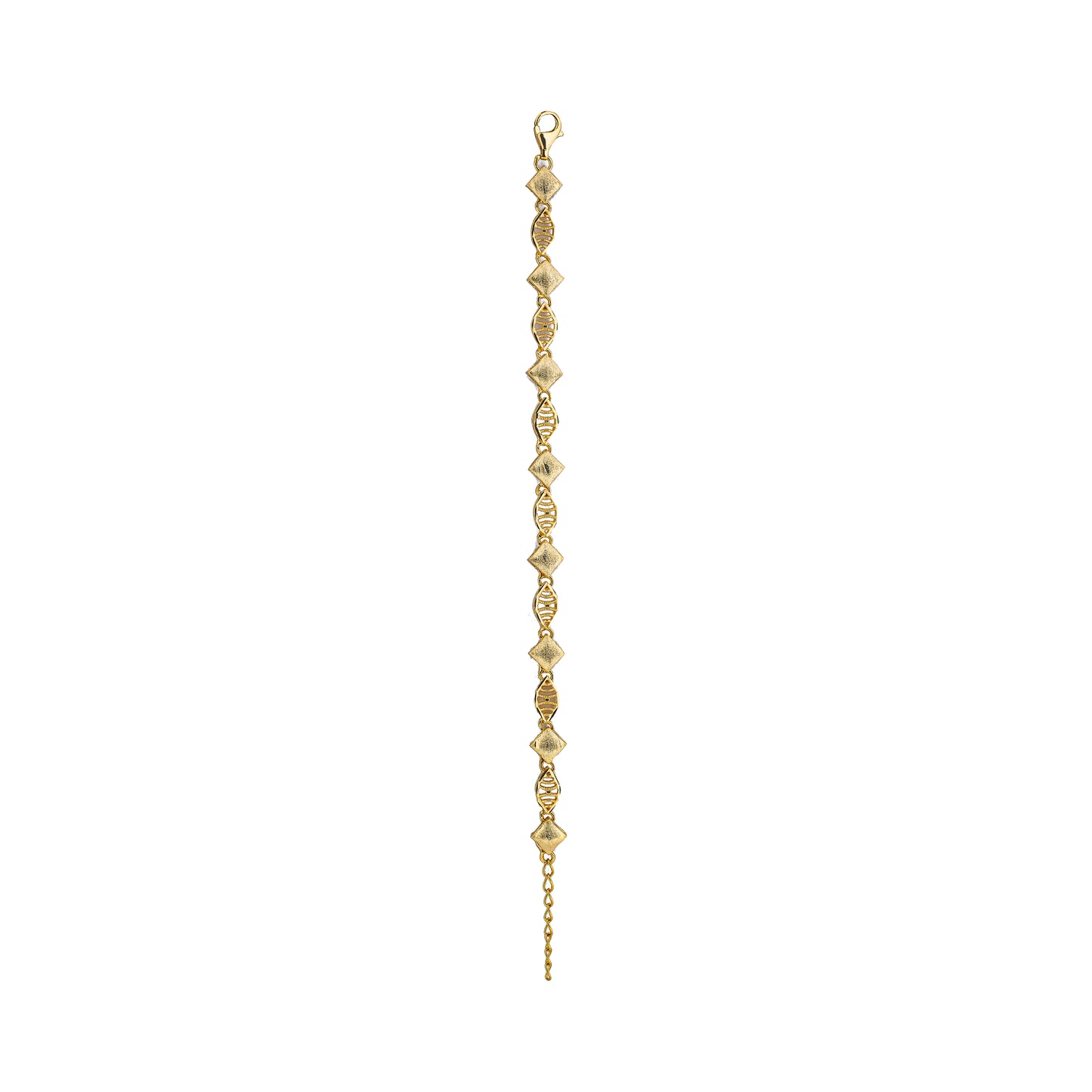 Regal Spiral Gold Bracelet with Matte-Finish Diamond Motifs