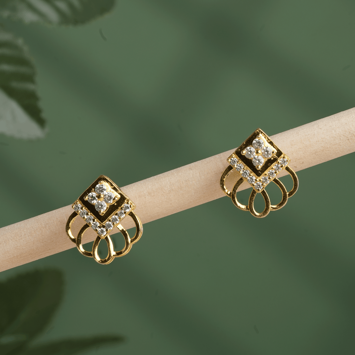 Art Deco Diamond Crest Studs