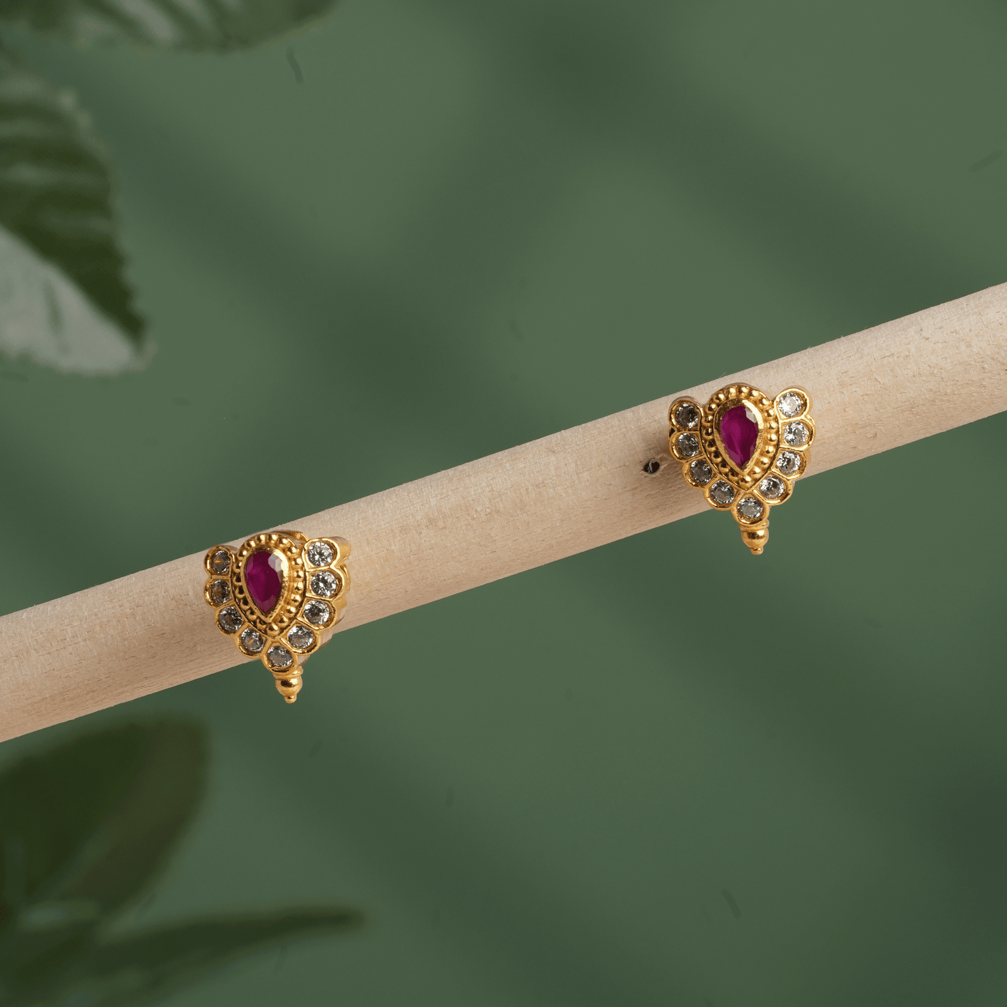 Heritage Ruby Crest Studs