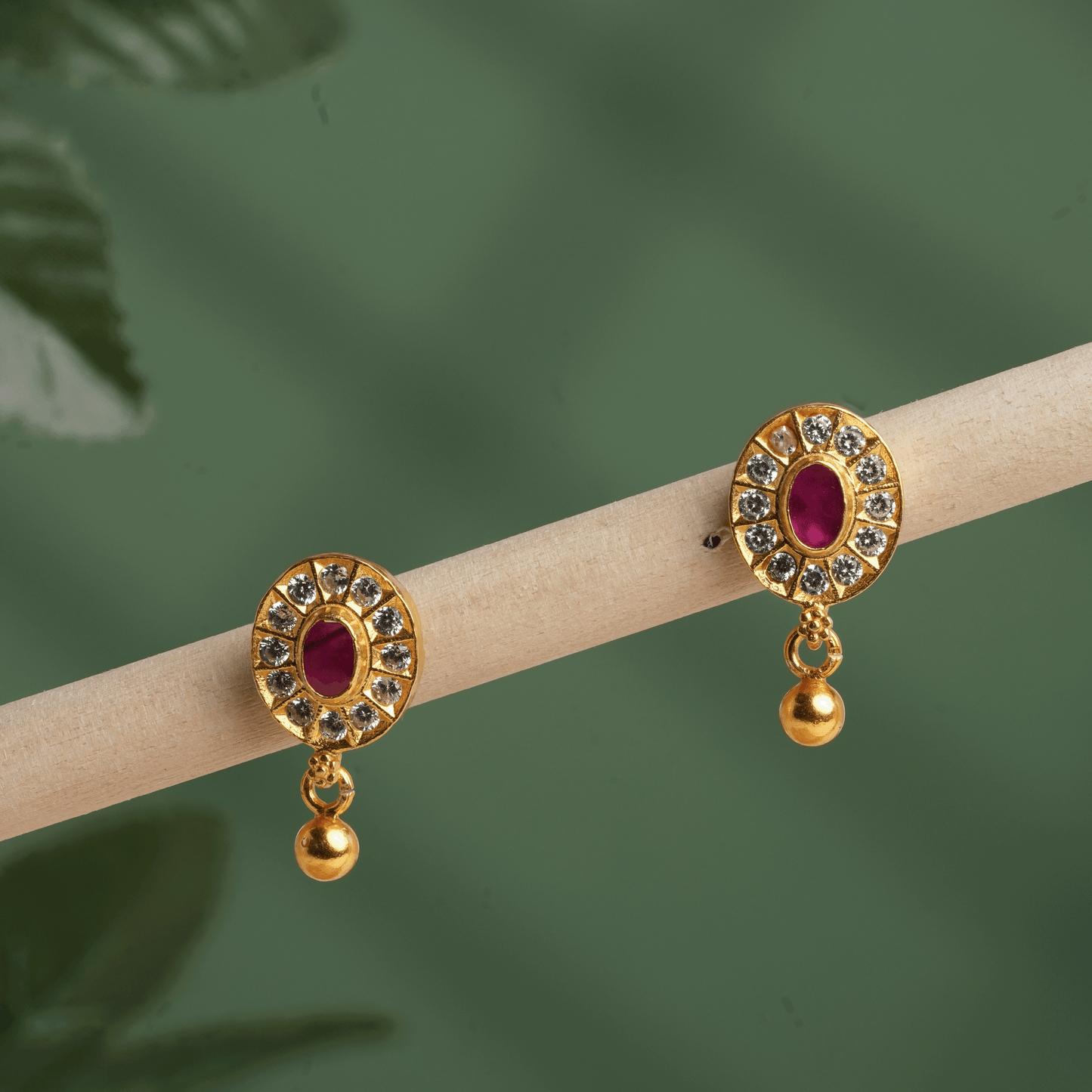 Regal Radiance Ruby Drop Earring