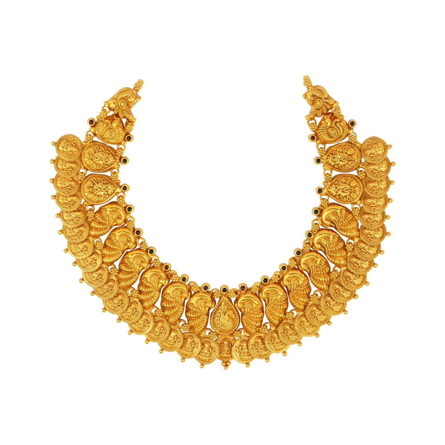 Peacock Grandeur Antique Gold Necklace
