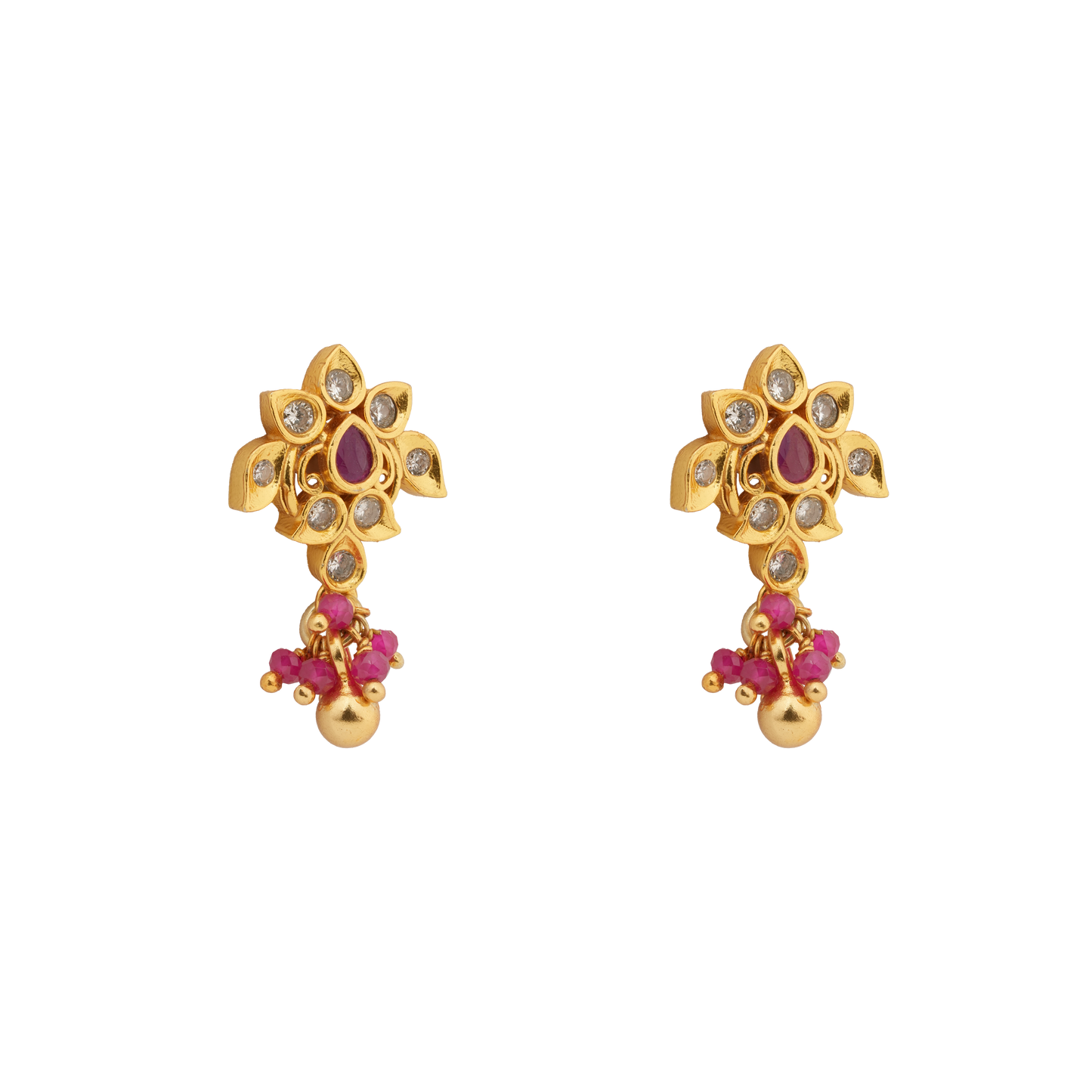 Lotus Radiance Ruby Drop Earring