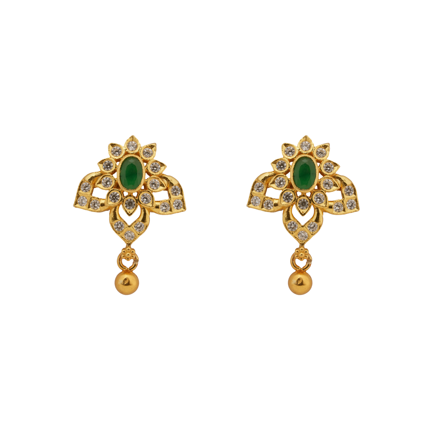 Emerald Bloom Antique Drop Studs