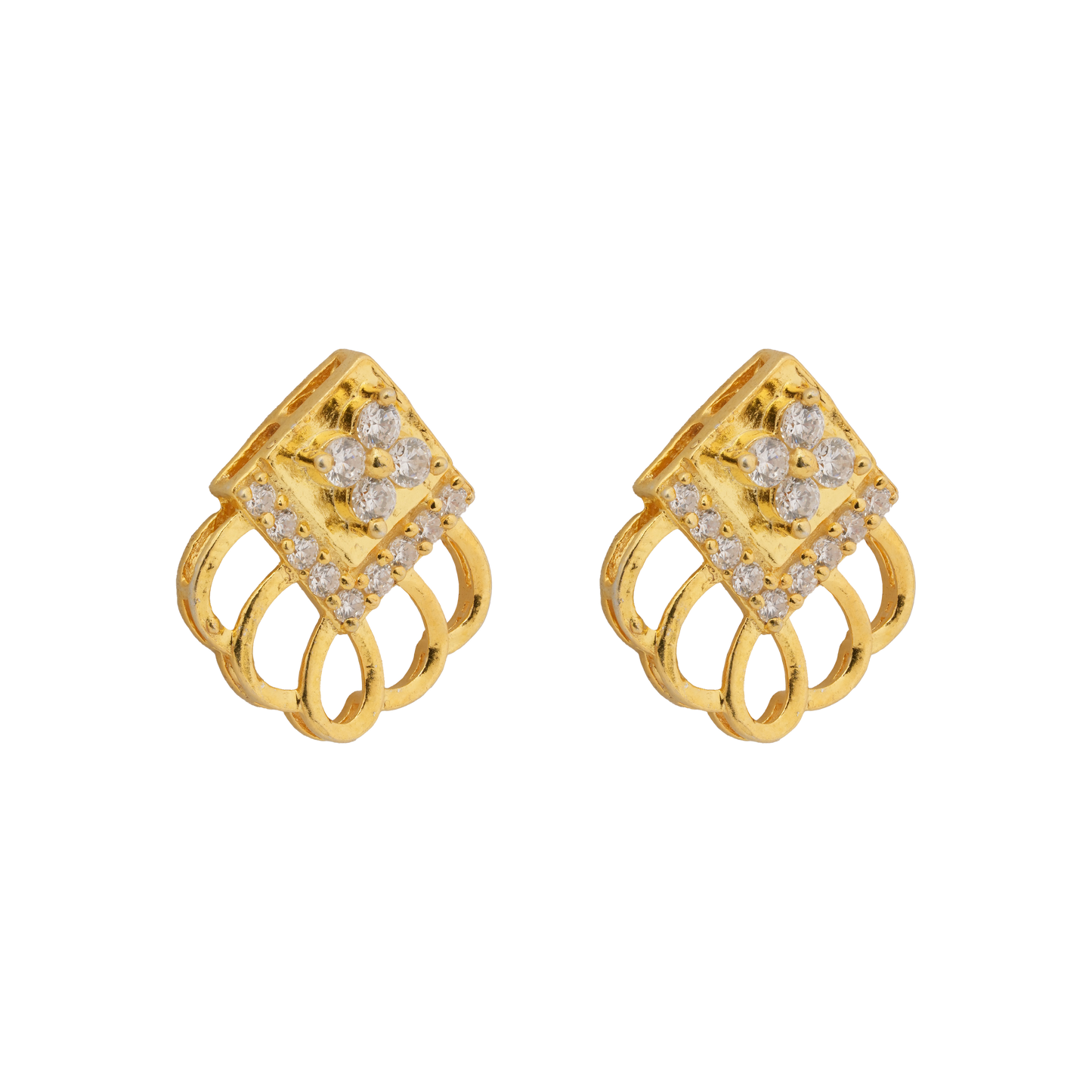 Art Deco Diamond Crest Studs