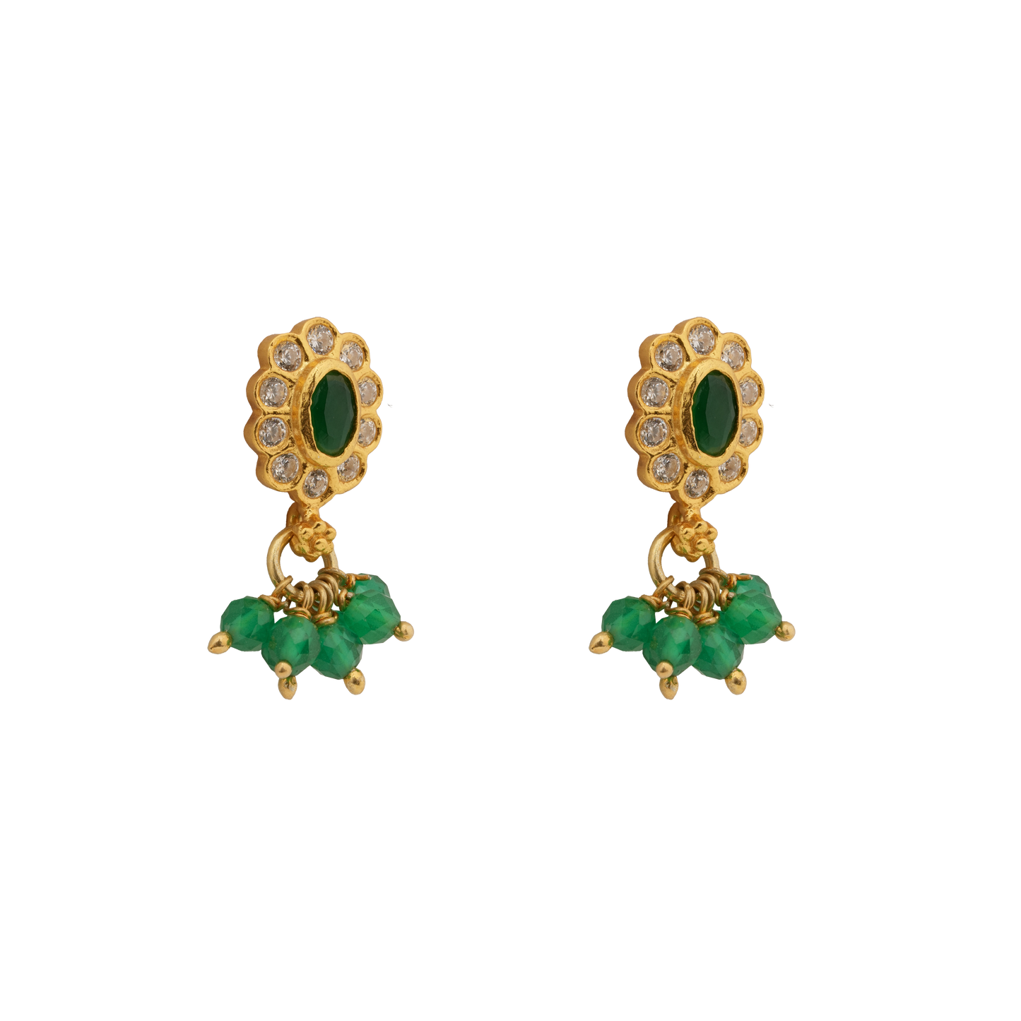 Emerald Blossom Drop Earrings