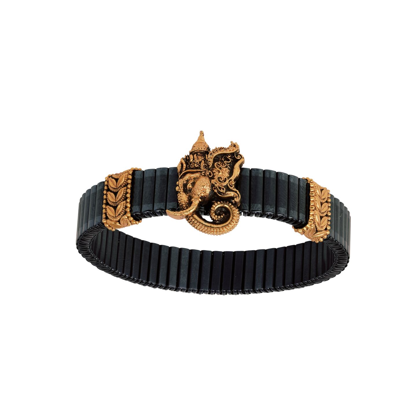 Divine Wisdom Kada with Antique Gold Ganesha Motif