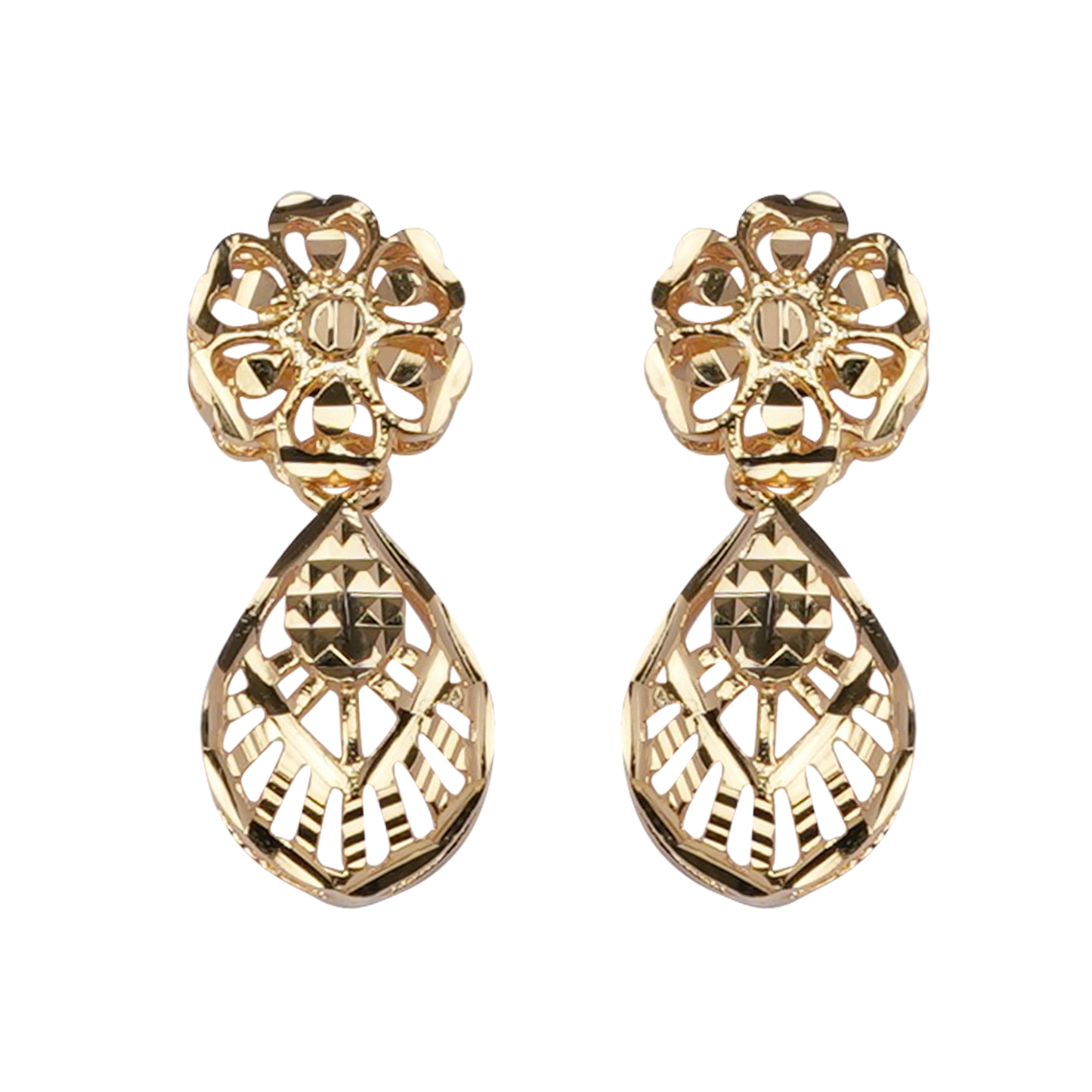 Solstice Drop Filigree Necklace in Antique Gold