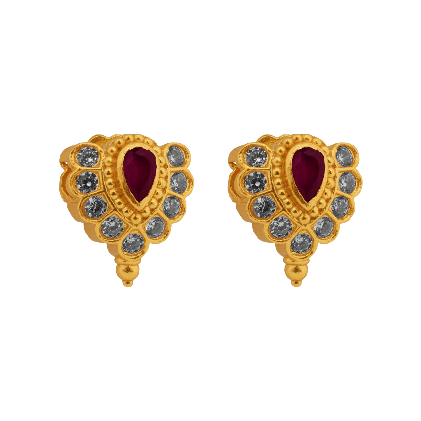 Heritage Ruby Crest Studs