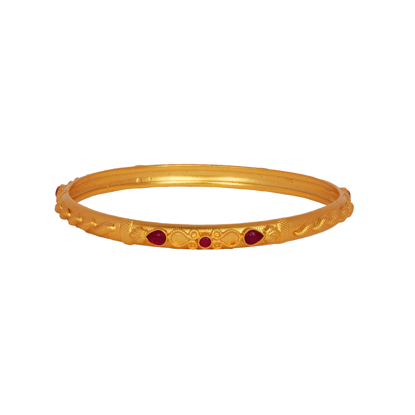 Ruby Embrace Gold Bangle