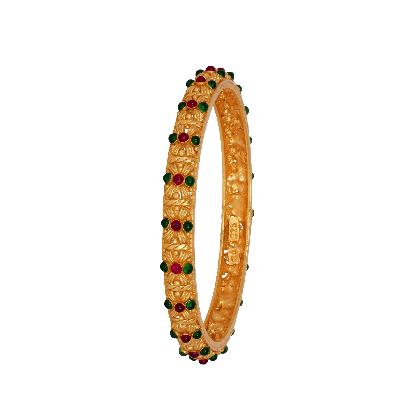 Royal Ruby and Emerald Heritage Bangle