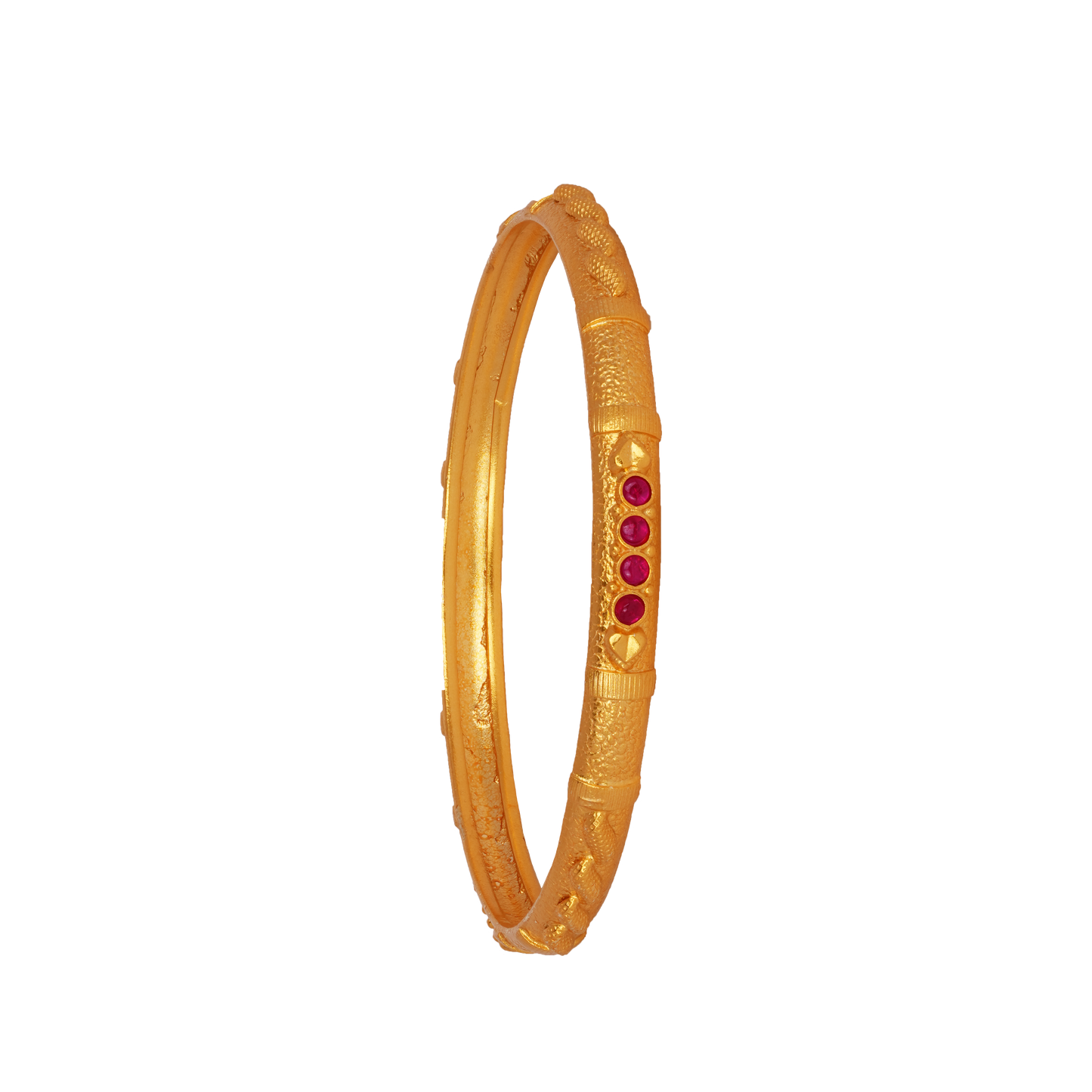 Crimson Charm Gold Bangle
