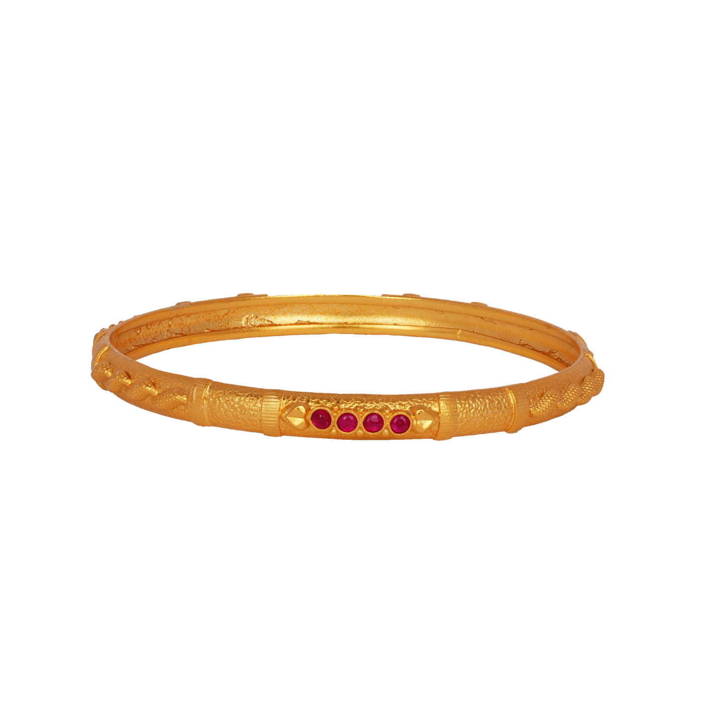 Crimson Charm Gold Bangle