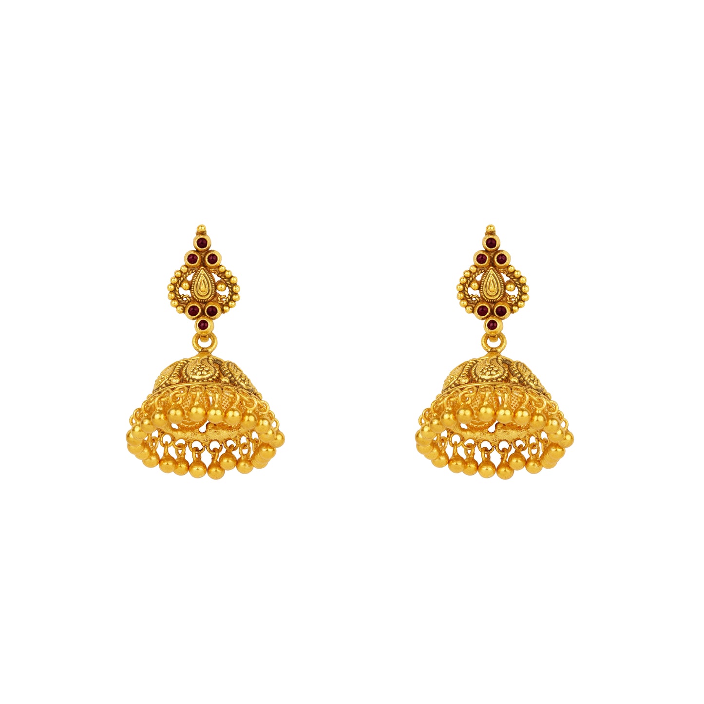 Victor Ruby Bloom Temple Jhumka