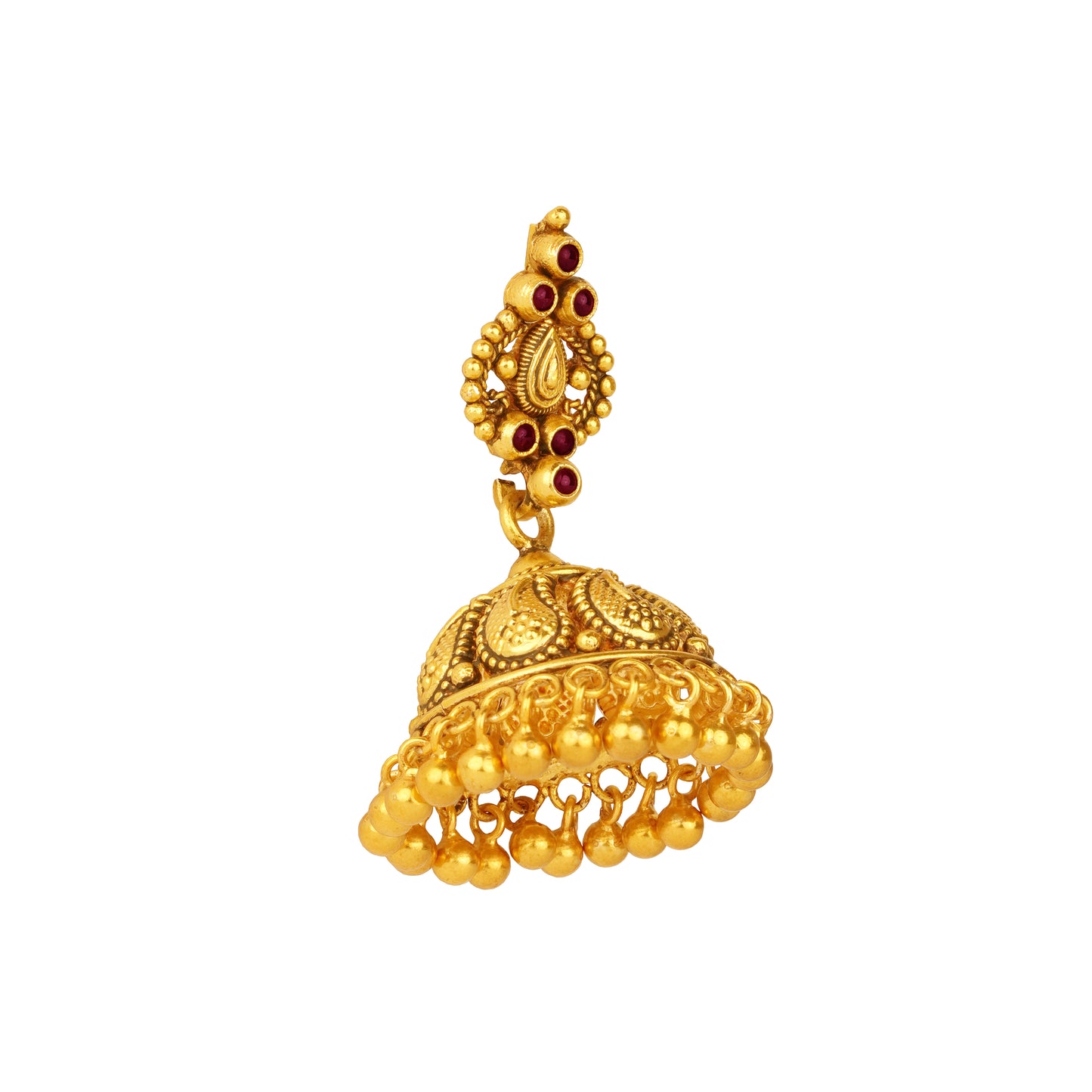 Victor Ruby Bloom Temple Jhumka