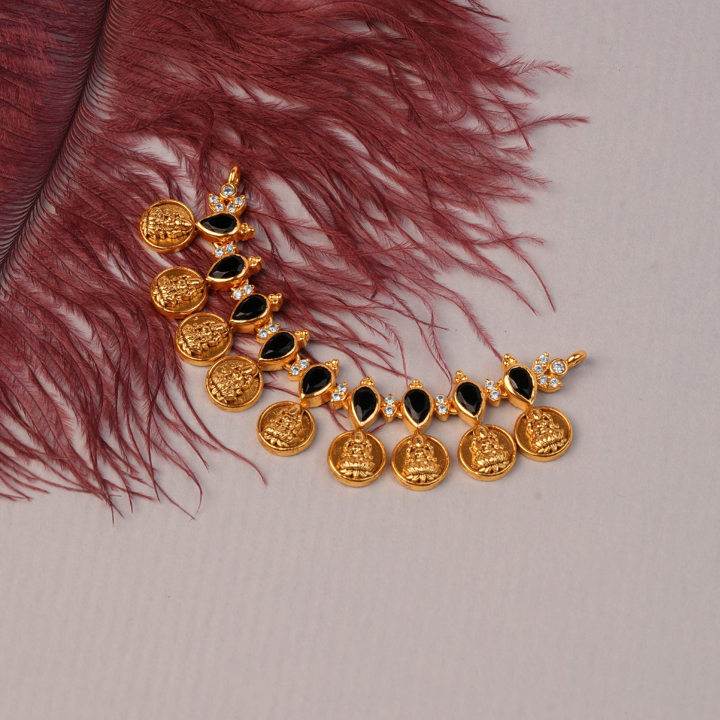 Noir Lakshmi Temple Coin Pendant