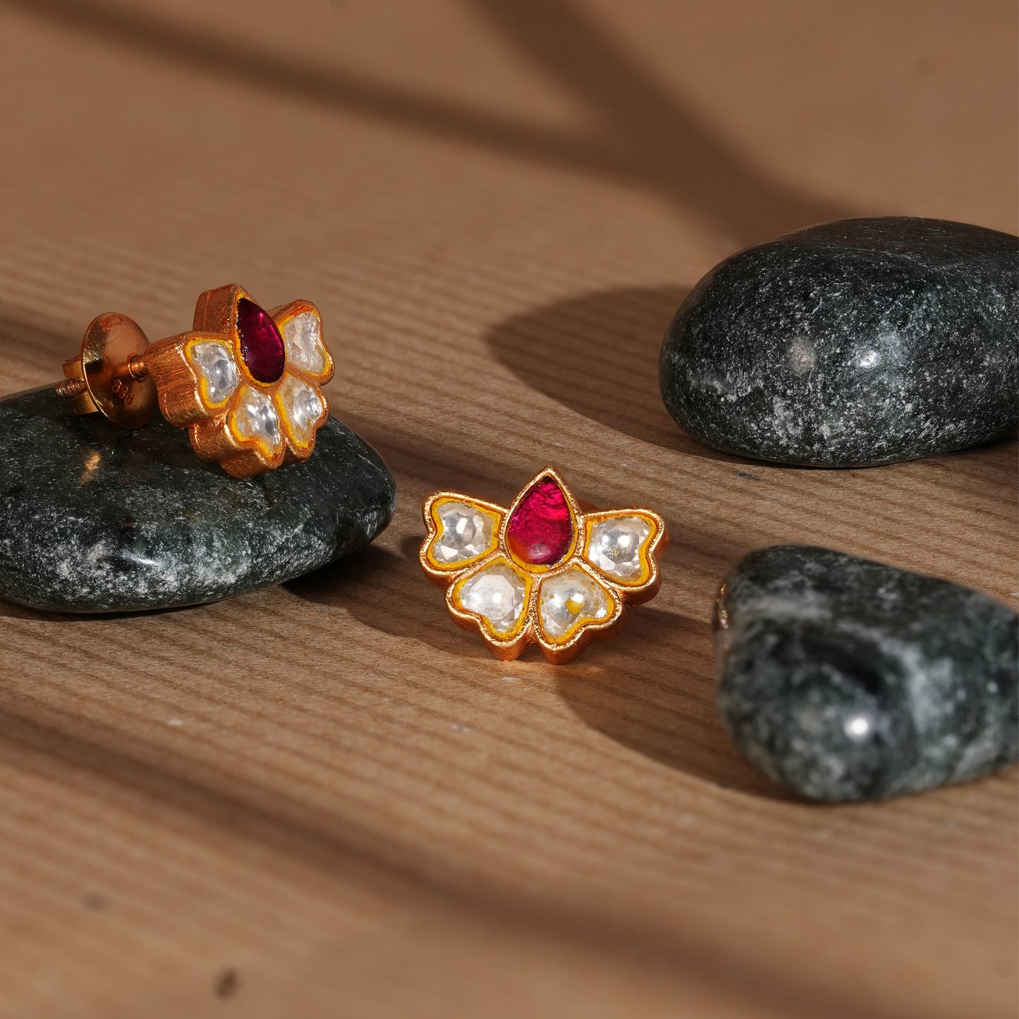Ruby Radiance Lotus Studs