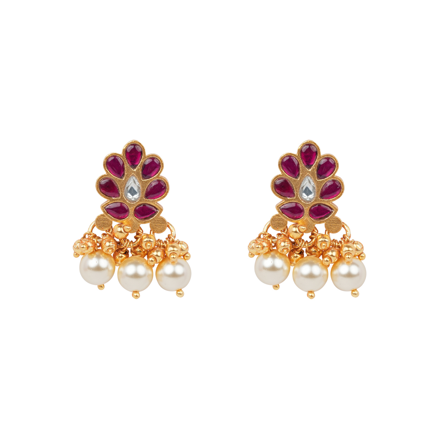 Peacock Plum Ruby Stud