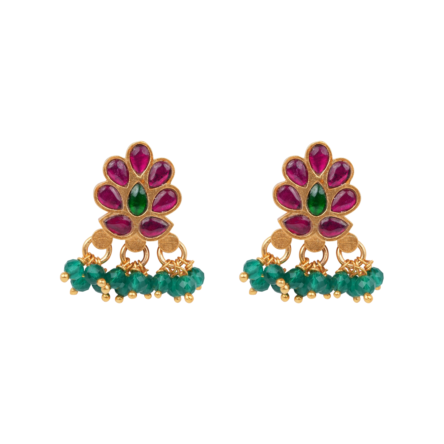 Peacock Plume Chand Studs