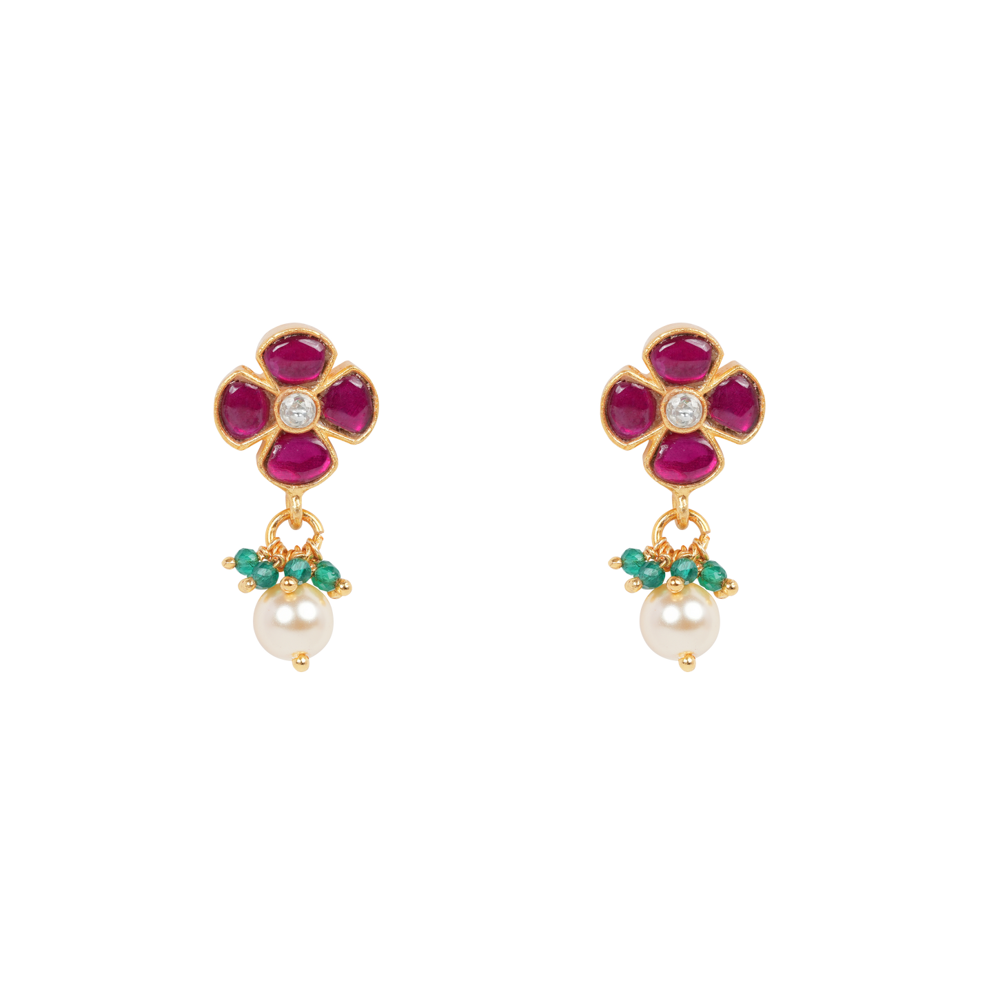 Ruby Bloom Drop Earrings
