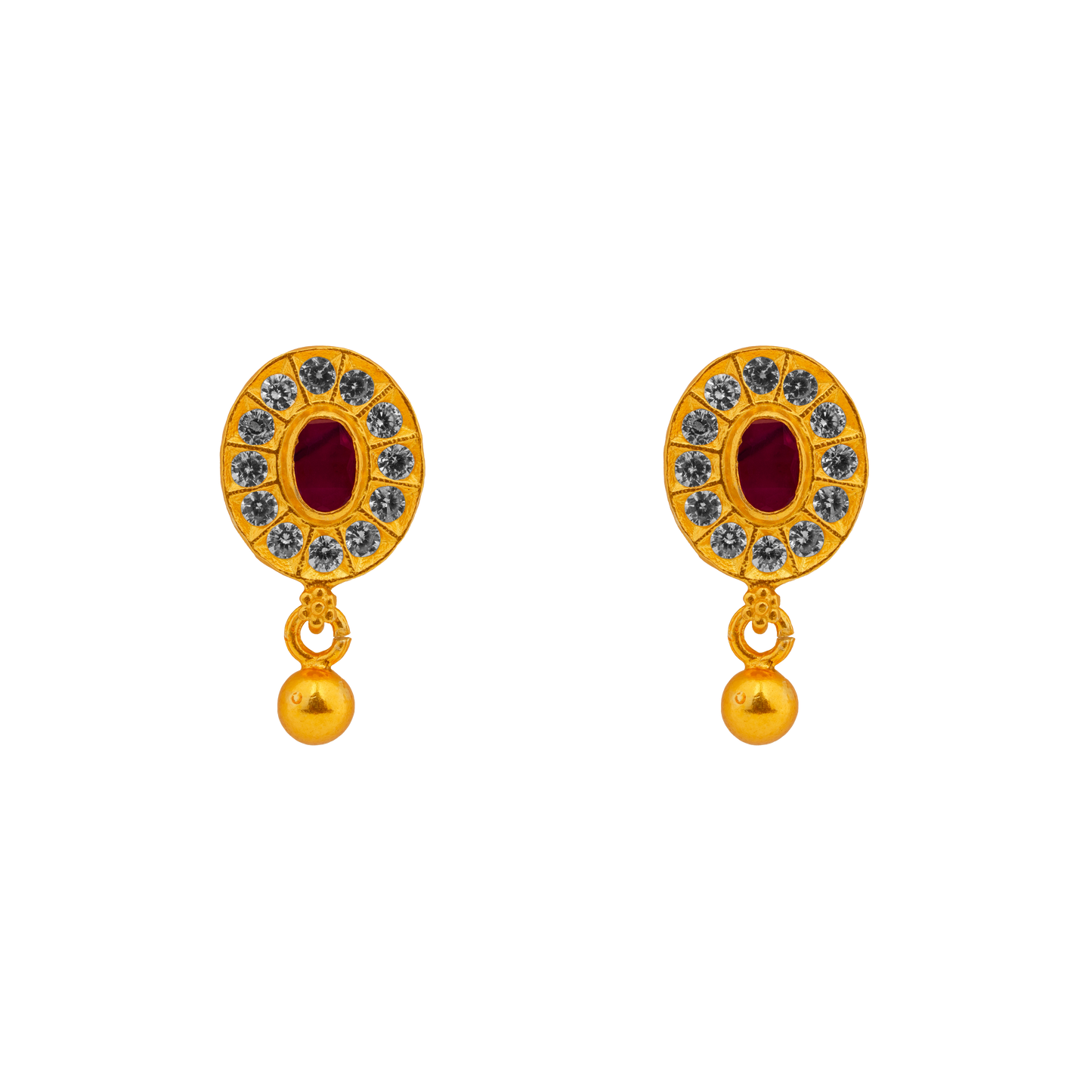 Regal Radiance Ruby Drop Earring