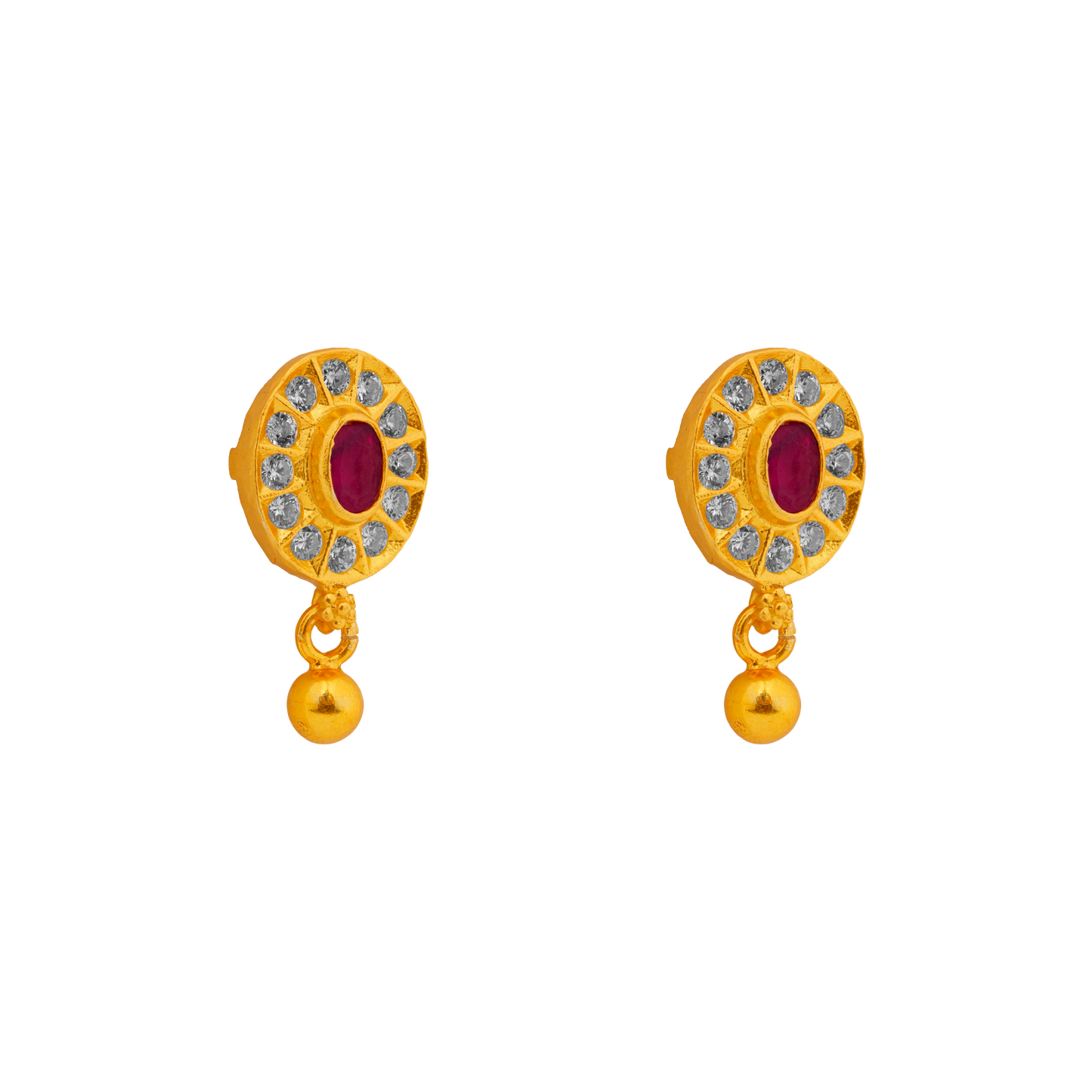 Regal Radiance Ruby Drop Earring