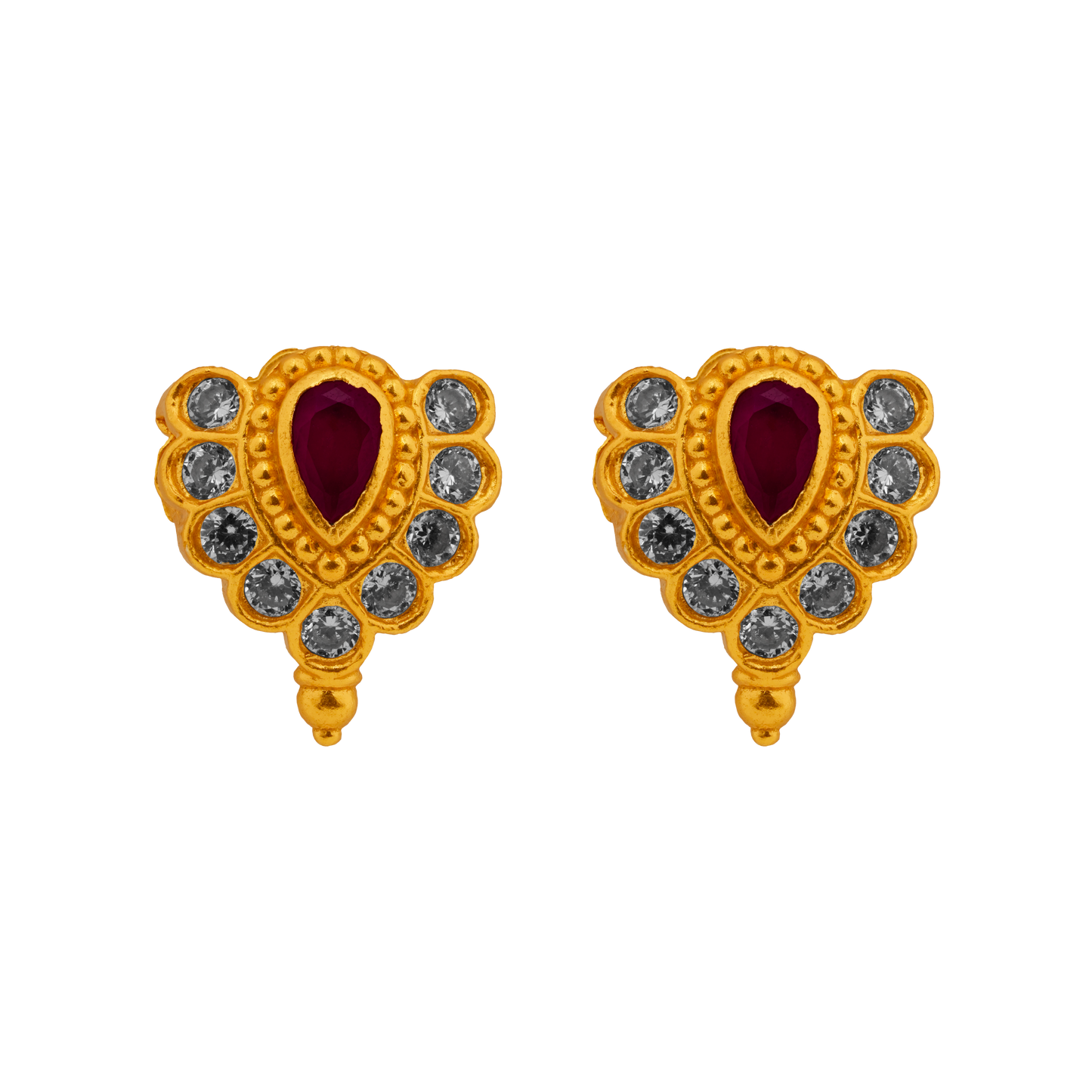 Heritage Ruby Crest Studs