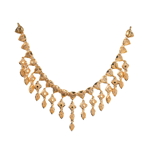 Golden Cascade Temple Necklace in Antique Finish