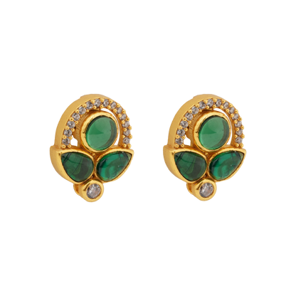 Mayura Emerald Cluster Studs