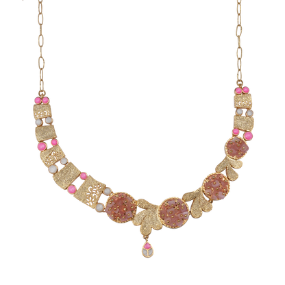 Rosé Mosaic Charm Necklace