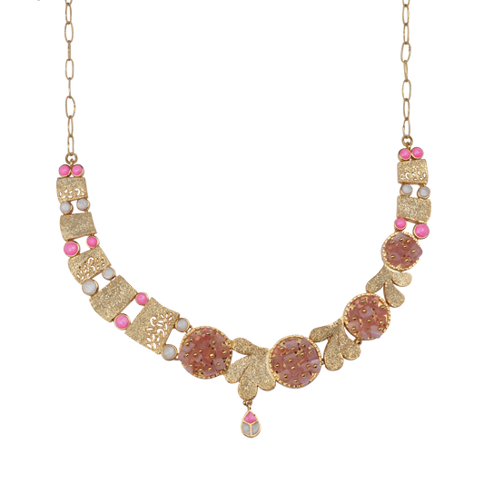 Rosé Mosaic Charm Necklace