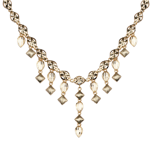 Golden Elegance: Vintage Filigree Cascade Necklace