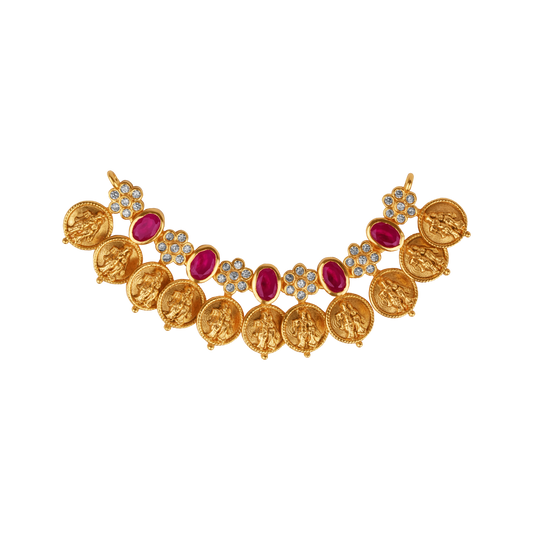 Temple Coin Ruby Choker A Regal Ode to Traditioal Pendant