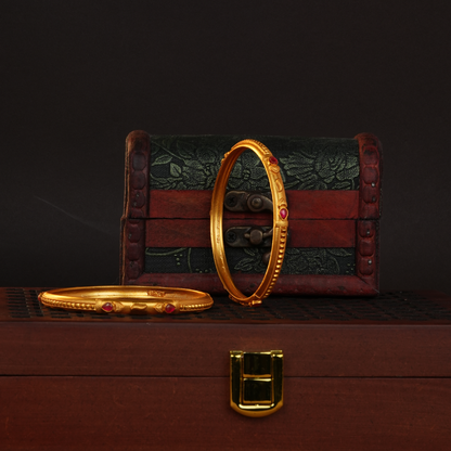 Ruby Leaf Harmony Bangle