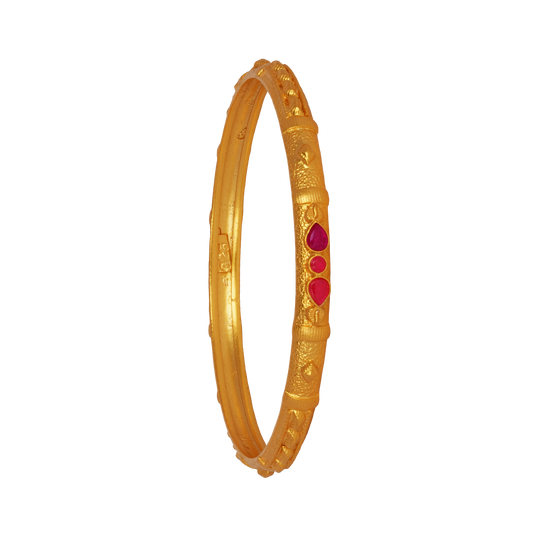 Tri-Ruby Elegance Bangle
