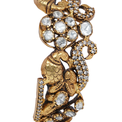 Indira Elephant Motif Bangle with Floral Kundan Crown