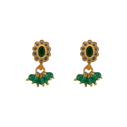 Emerald Blossom Drop Earrings
