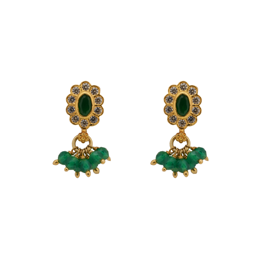 Emerald Blossom Drop Earrings